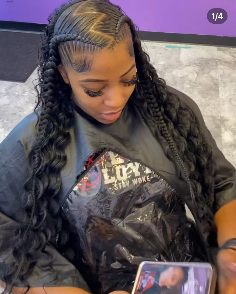 2 Braids W/ Quick Weave at Lee The Hair Magician LLC in Detroit, MI