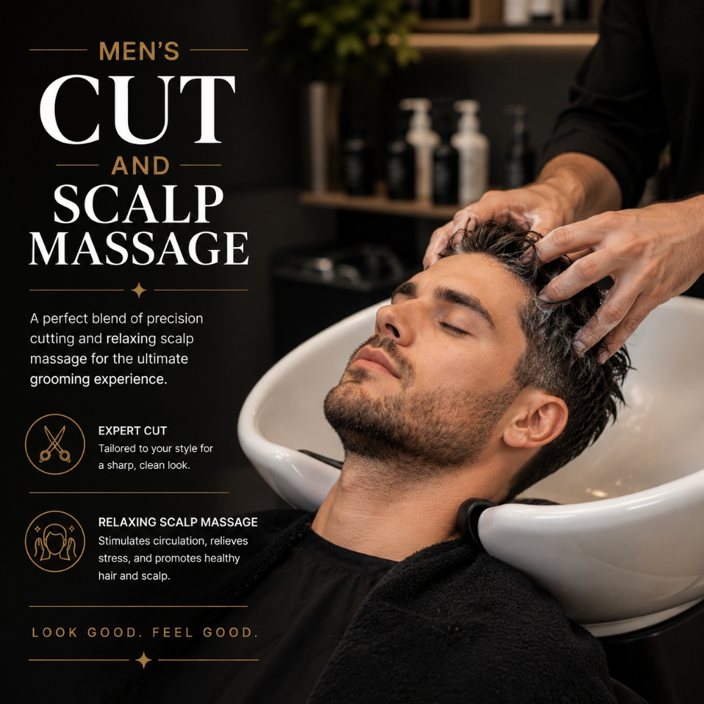 Men's Cut, Scalp Massage at Suite Elixir Hair Studio in Timonium, MD