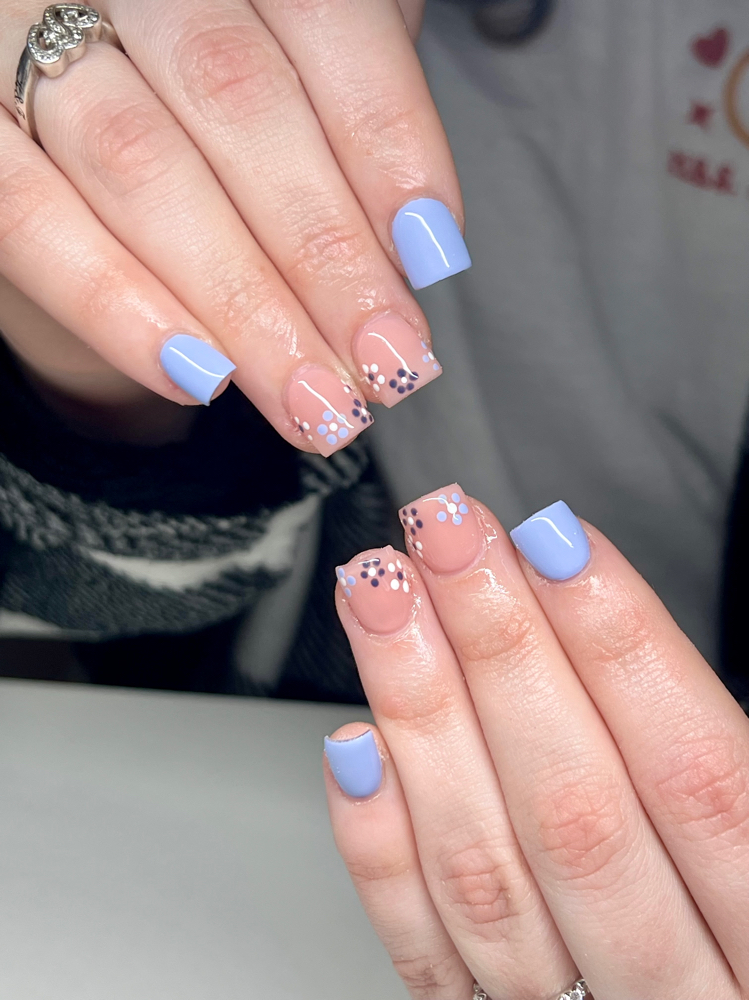 Gel-X fill solid color/ accent at The Nail Muse in San Diego, CA