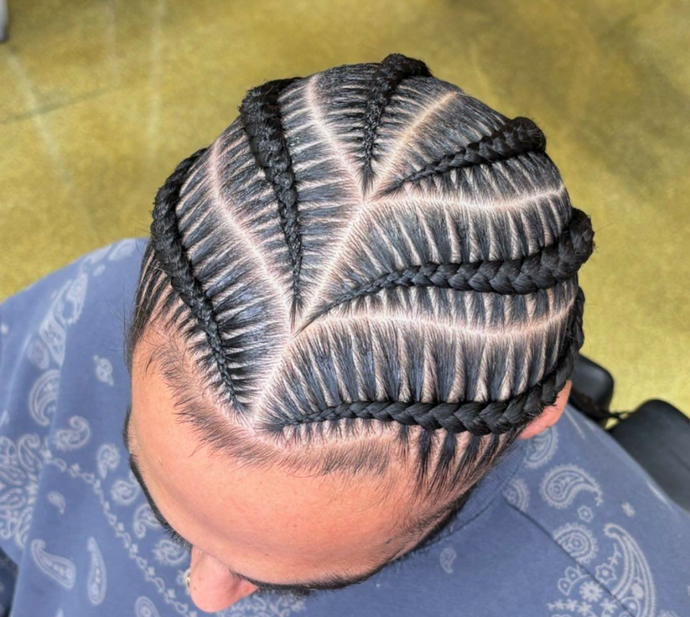 6-8 Stitch Braids With Natural Hair
