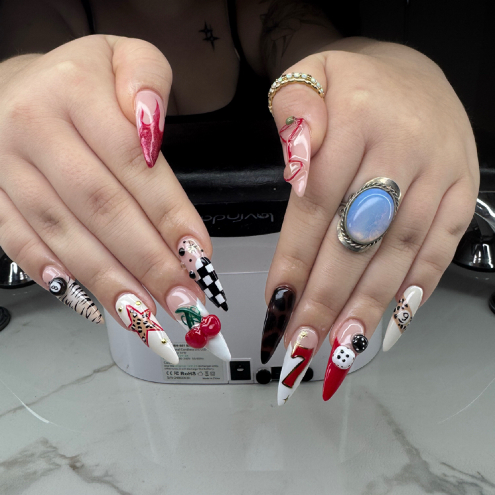 Intricate Nail Art at Juss Nailss in Henderson, NV
