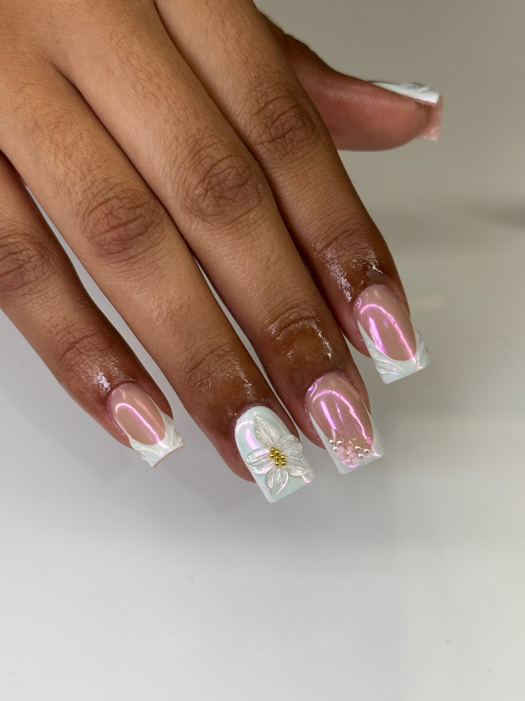 Short Acrylic Refill W/ Design at Nailsbybell in Royersford, PA
