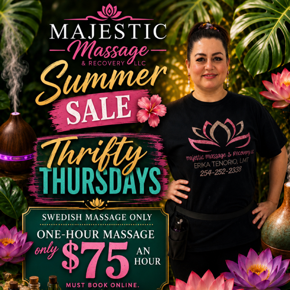 Thrifty Thursday Massage Sale at Majestic Massage in Waco, TX