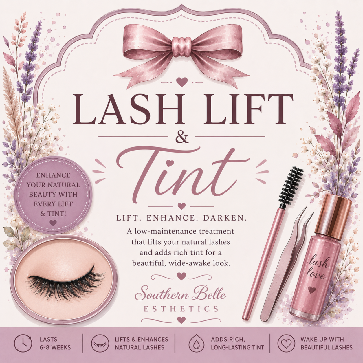 Lash Lift and Tint at Southern Belle Esthetics in Marion, NC
