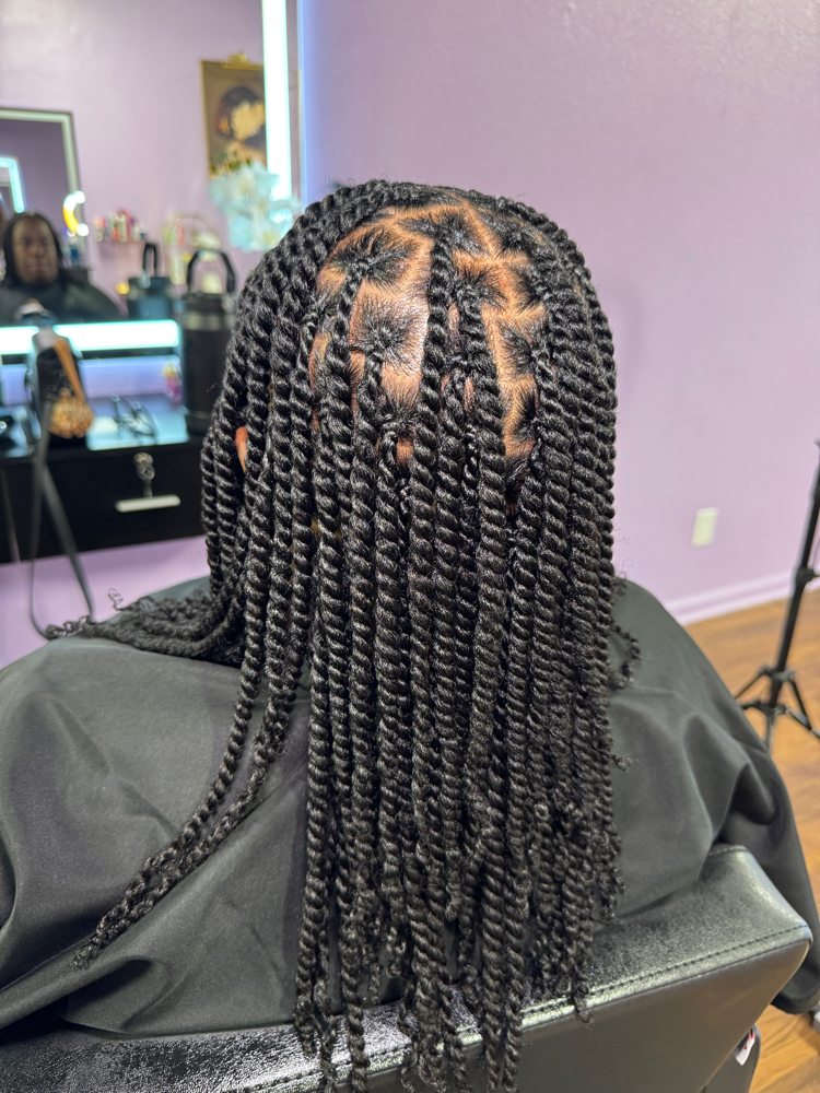Spring Twist Own Hair at Beauty Lounge By Mariam |Braids|Makeup|WigInstall| in Spring, TX