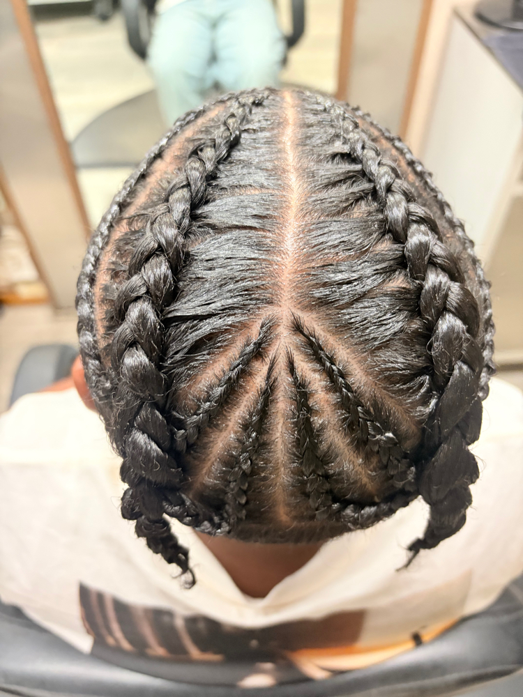 Mens Braids Half Head