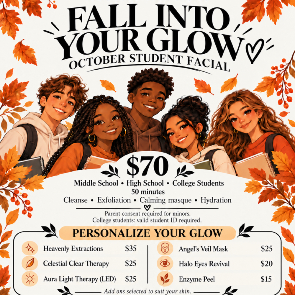 October Student Facial at Halo Essentials Studio in Indian Trail, NC