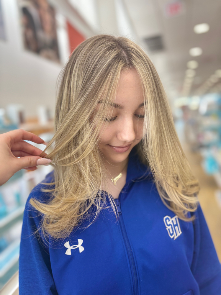 Partial Custom Blonding at Mystique Hair Lounge in Galloway, NJ