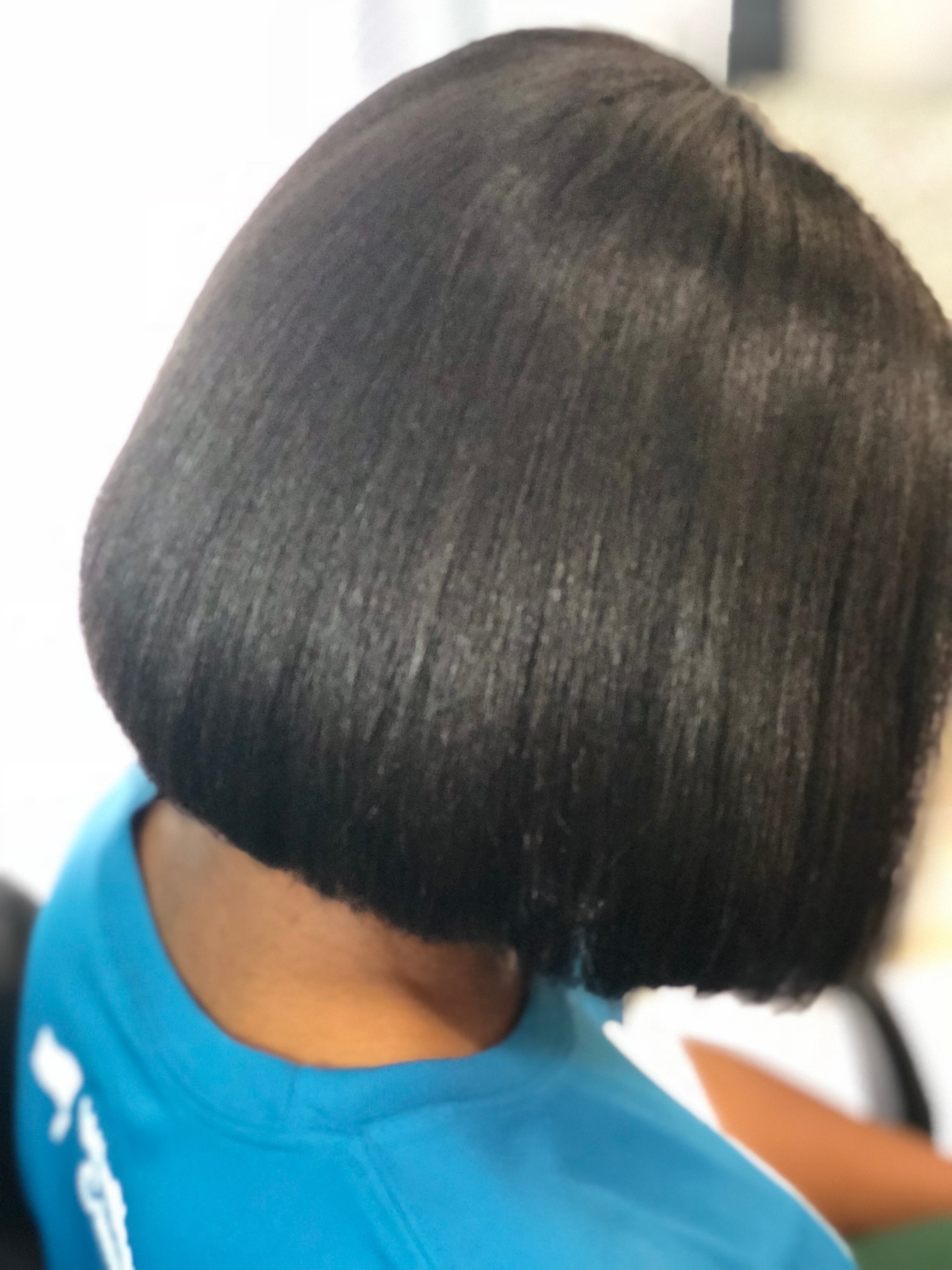 Silk Press-Chin Length