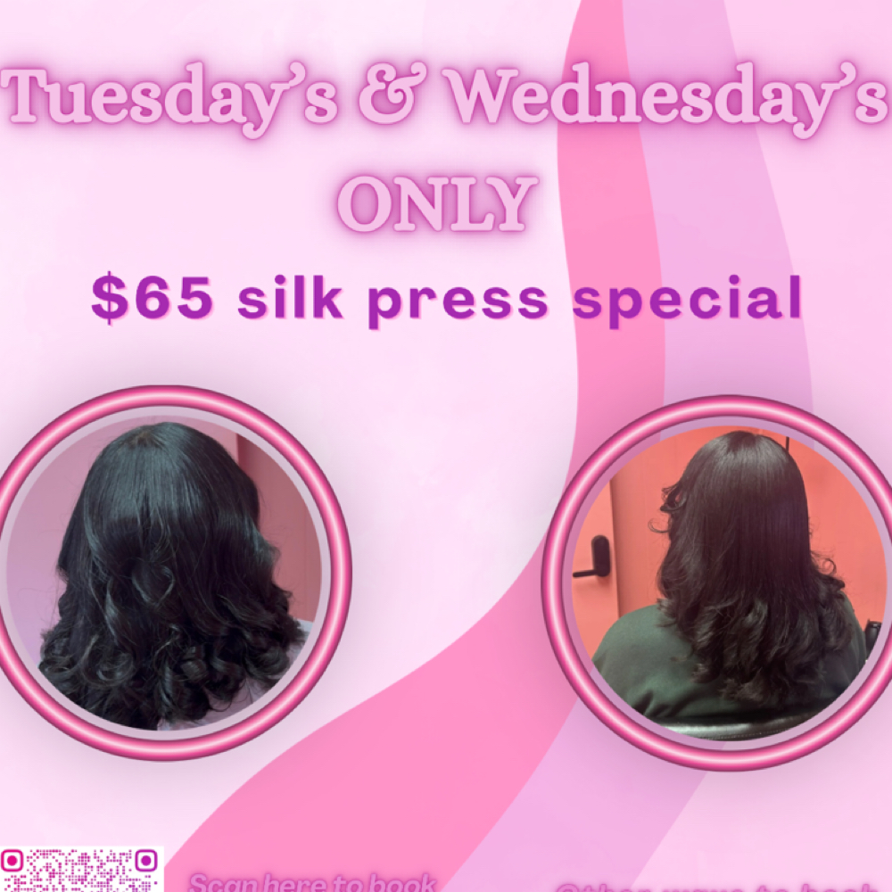 $65 Silk Press Special at MOODYSCREATIONS in Clinton, MD
