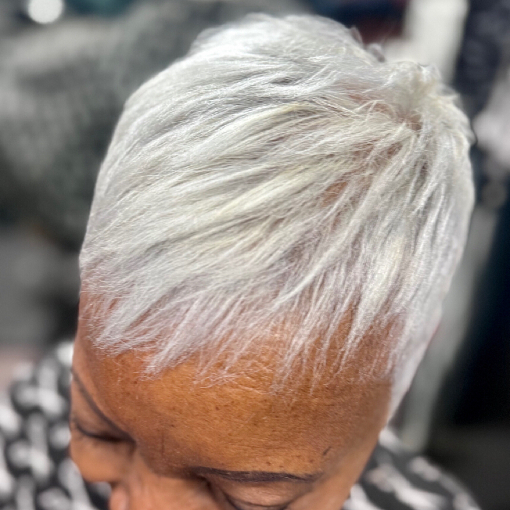 First Time Platinum at The edge beauty concept salon ny in Massapaqua, NY