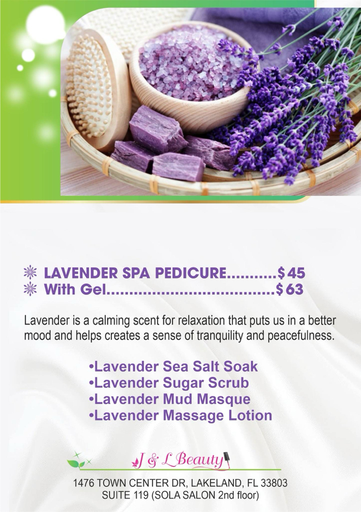 Lavender Spa Pedicure at JENNYB BEAUTY in Lakeland, FL