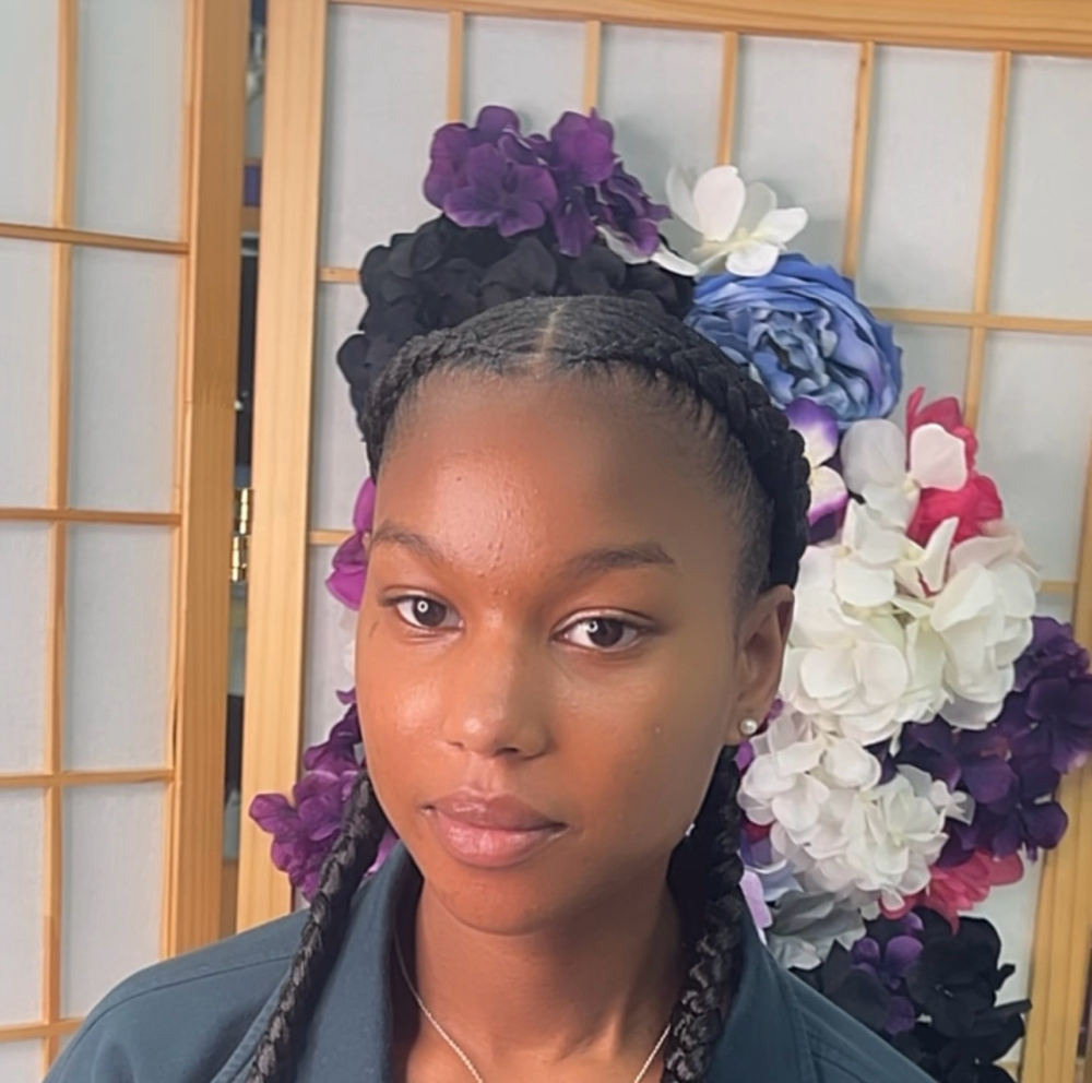 2 Feed In Braids W/ Wash&Blow