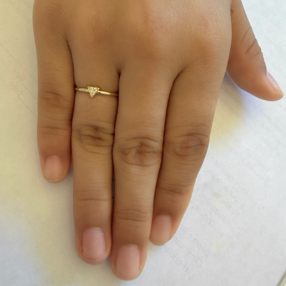 14K Triangle Ring at Nude Skin Aesthetics in San Pedro, CA
