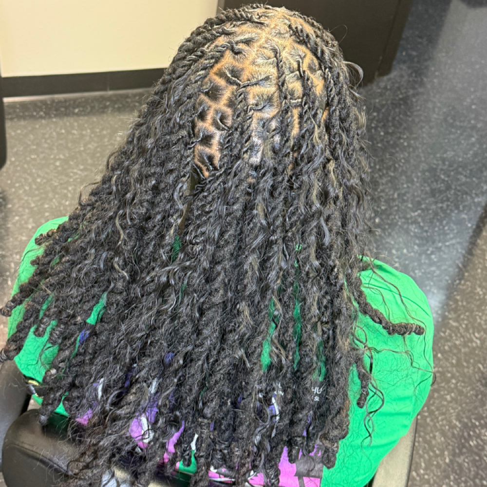 Two strand with hair added at Hair with Jade in plano, TX