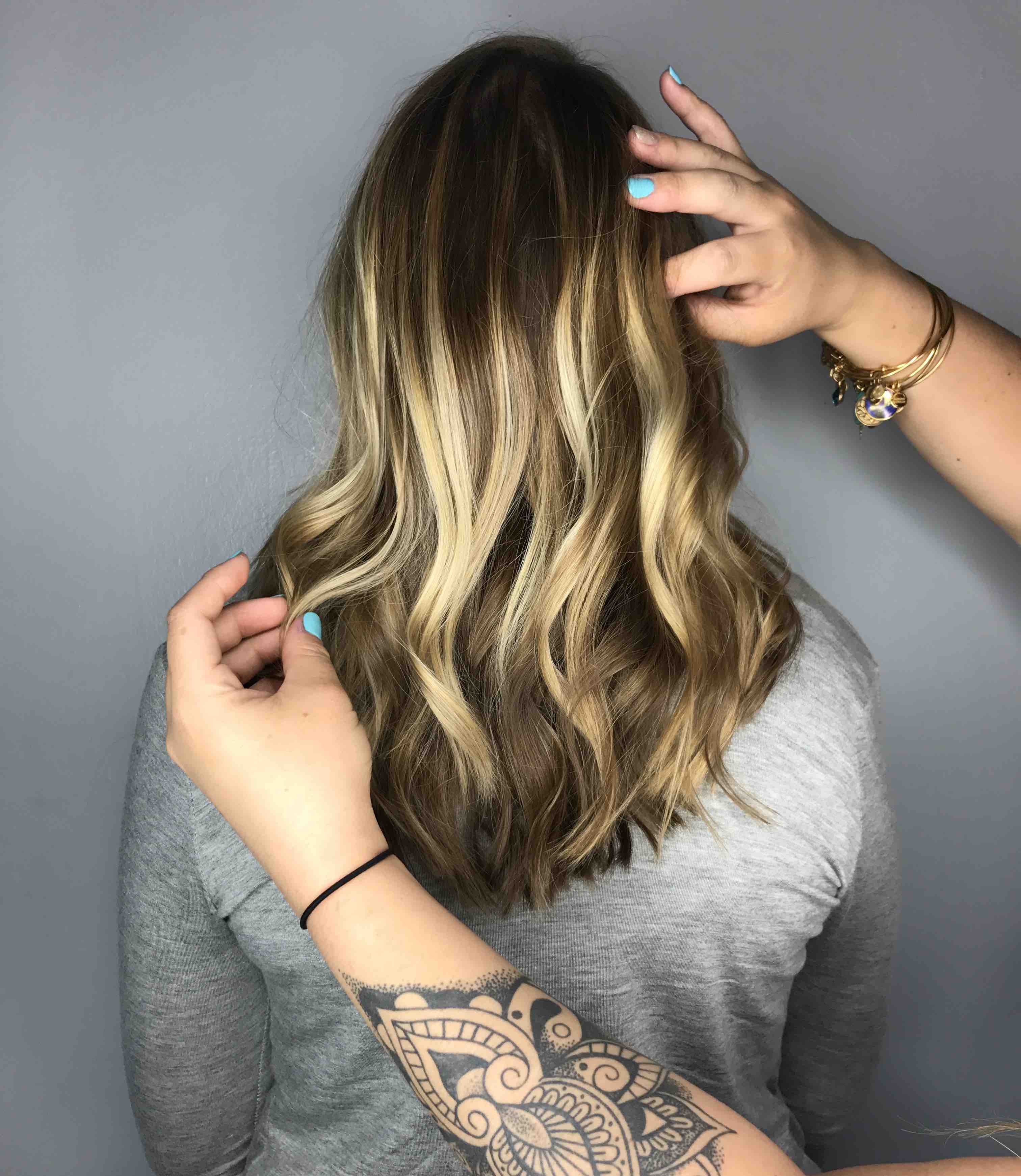 Partial Balayage with Blowdry