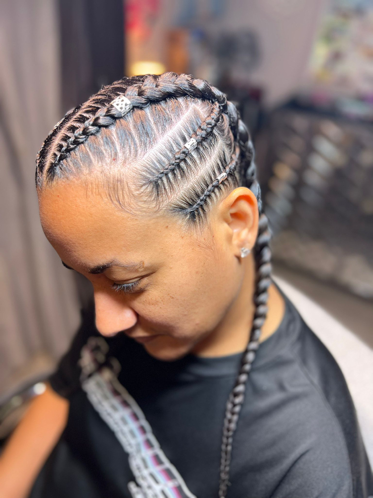 Dutch braids On Natural Hair