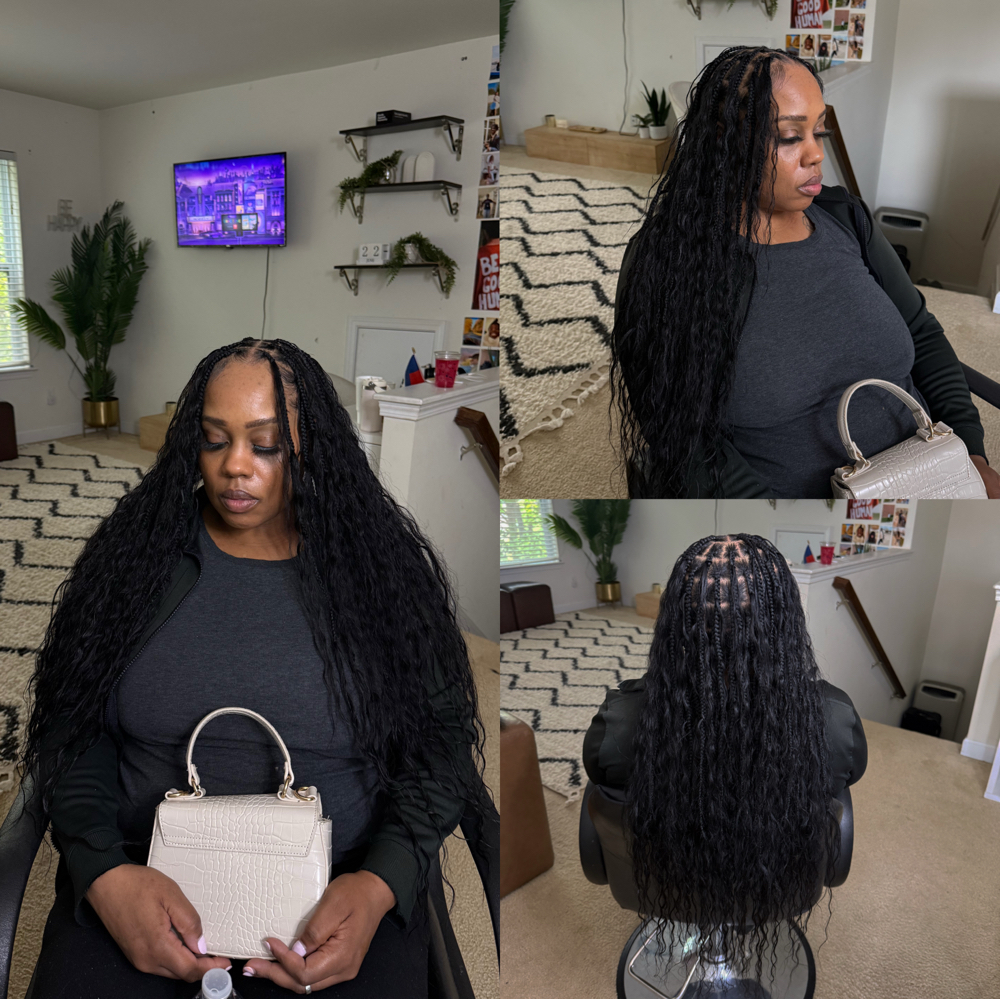 Medium Boho Knotless Braids at Braids By Samantha in Charlotte, NC
