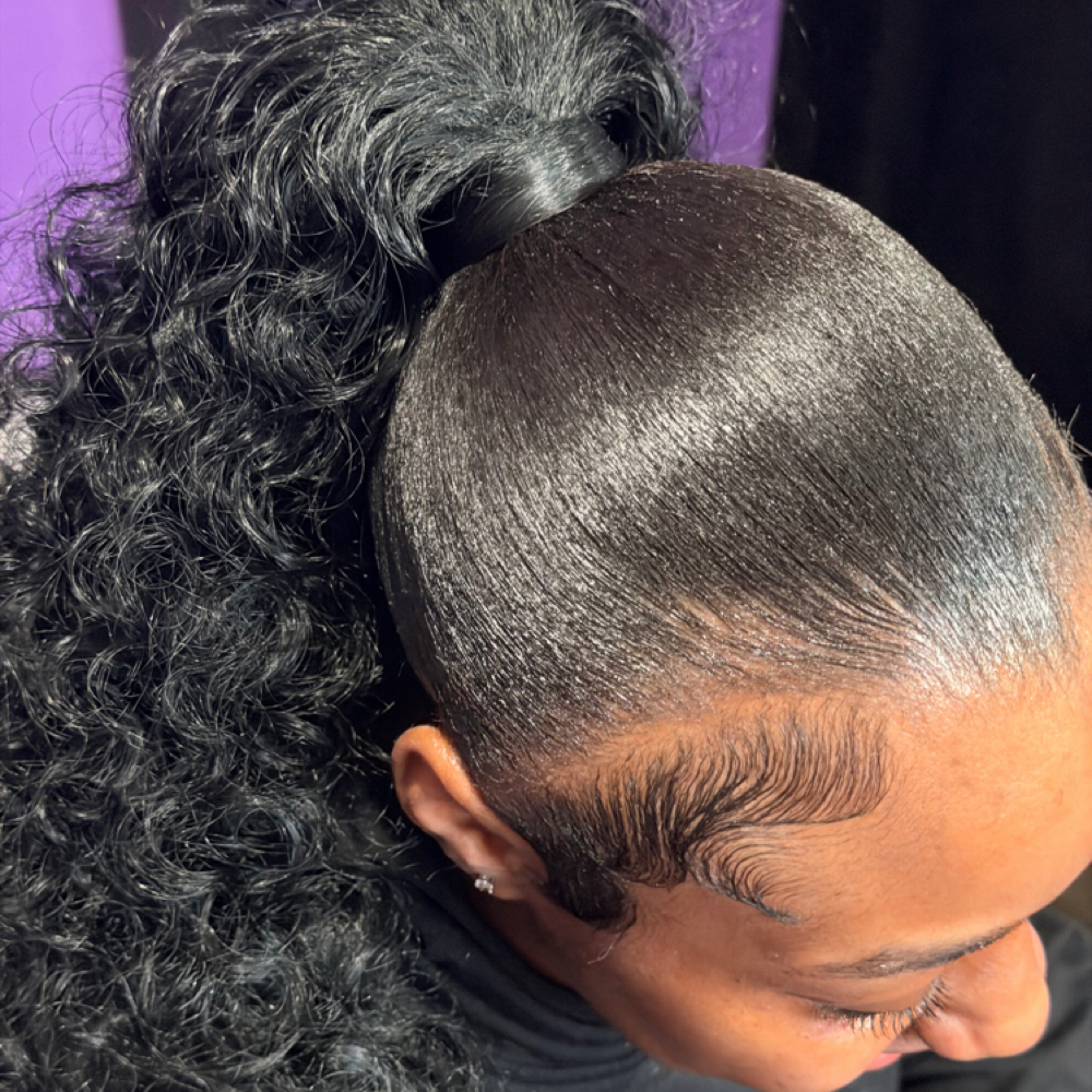 Slick Back Ponytail at Mz. Mechie in Detroit, MI