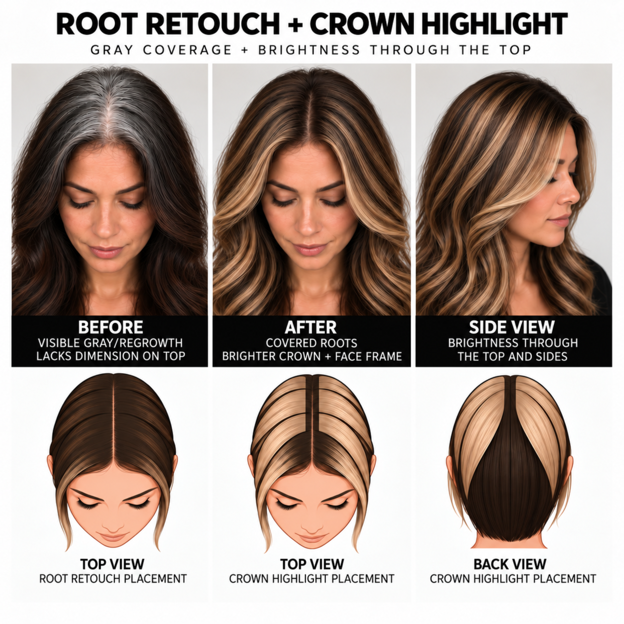 Retouch + Crown Highlights + Toning at Sparkle Sessions in Yorba Linda, CA