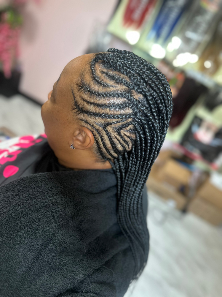 Braided Mohawk With Cornrows