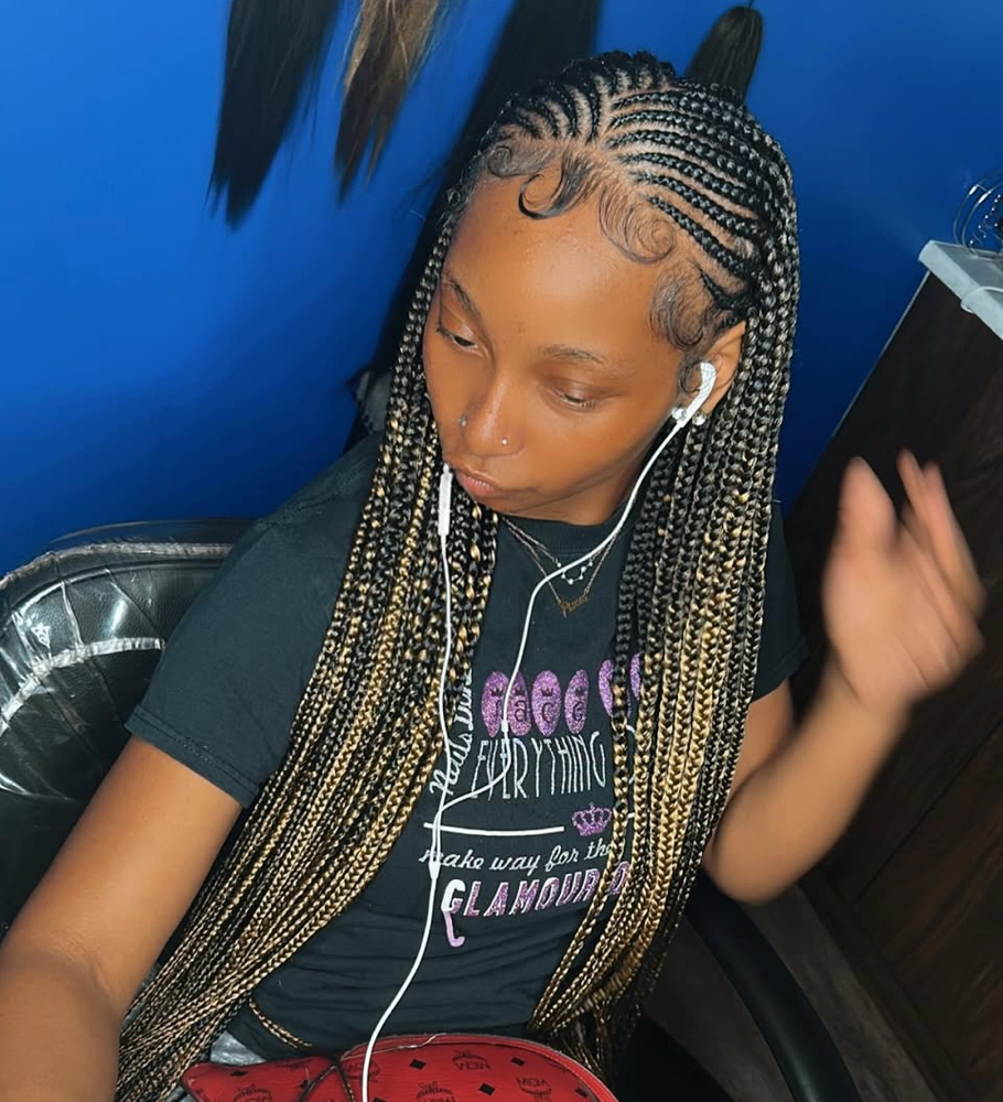 Fulani Braids Style W/ Knotless at Boobabe Braidn Bar in Oxon Hill, MD