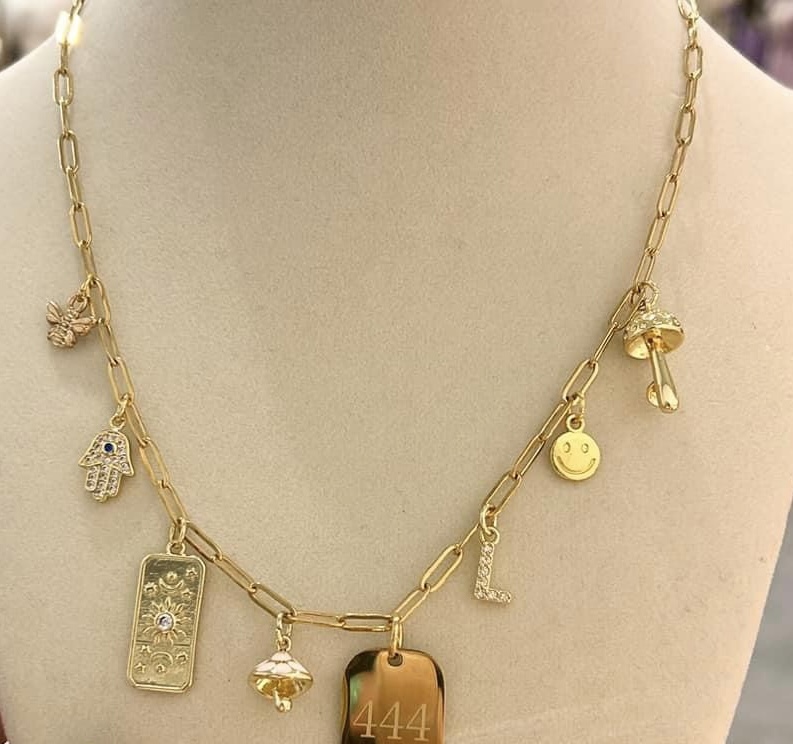 Charm Bar Bracelet With 3 Charms