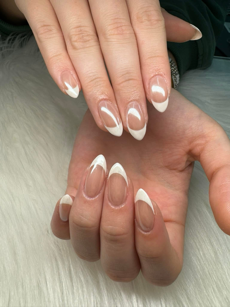French Tips With Chrome