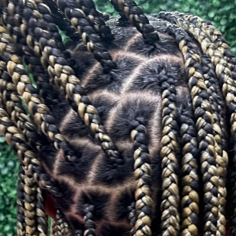 Free-Part Knotless Braids at Shear Genius Beauty Bar in Lafayette, LA