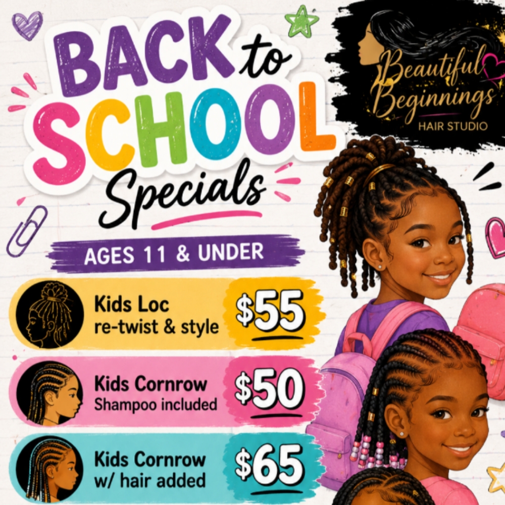 BACK TO SCHOOL LOC RE-TWIST at Beautiful Beginnings Hair Studio in Dunn, NC