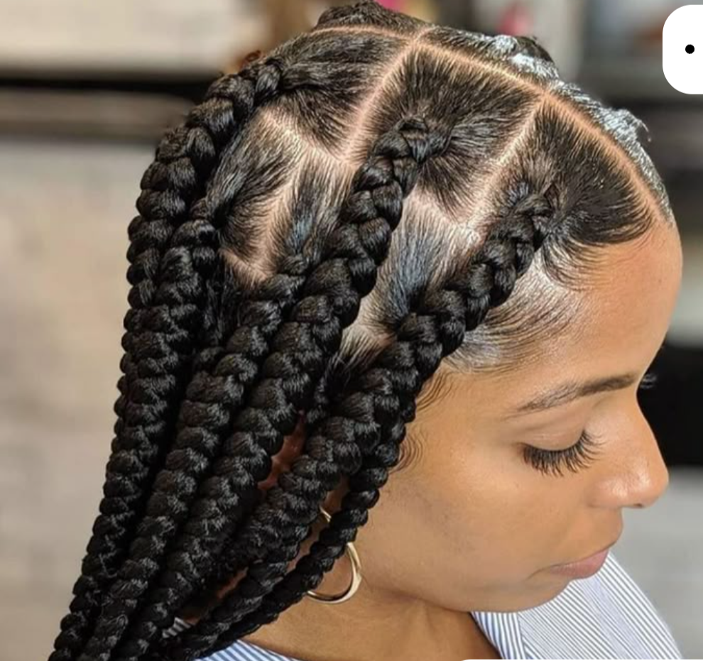 Large Knotless Braid Middle Back at Vicky's Hairbraiding in Frederick, MD