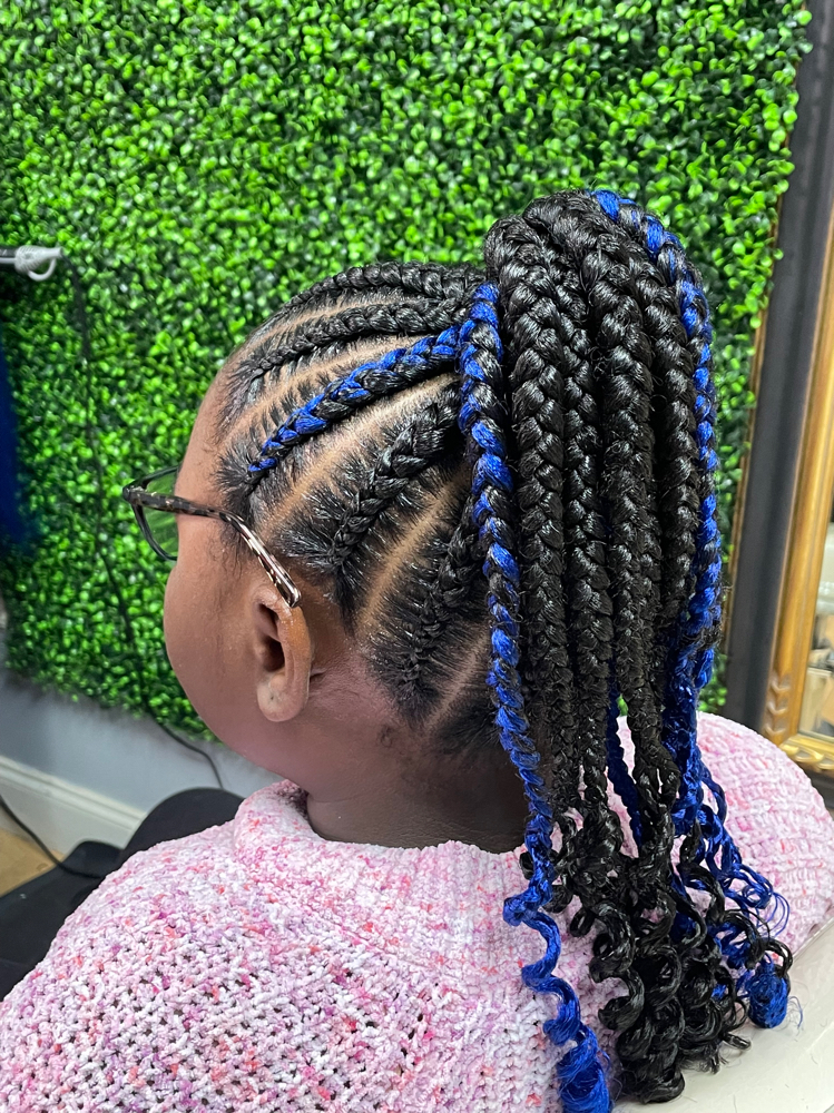 Feed Ins One Ponytail(KIDS ONLY)