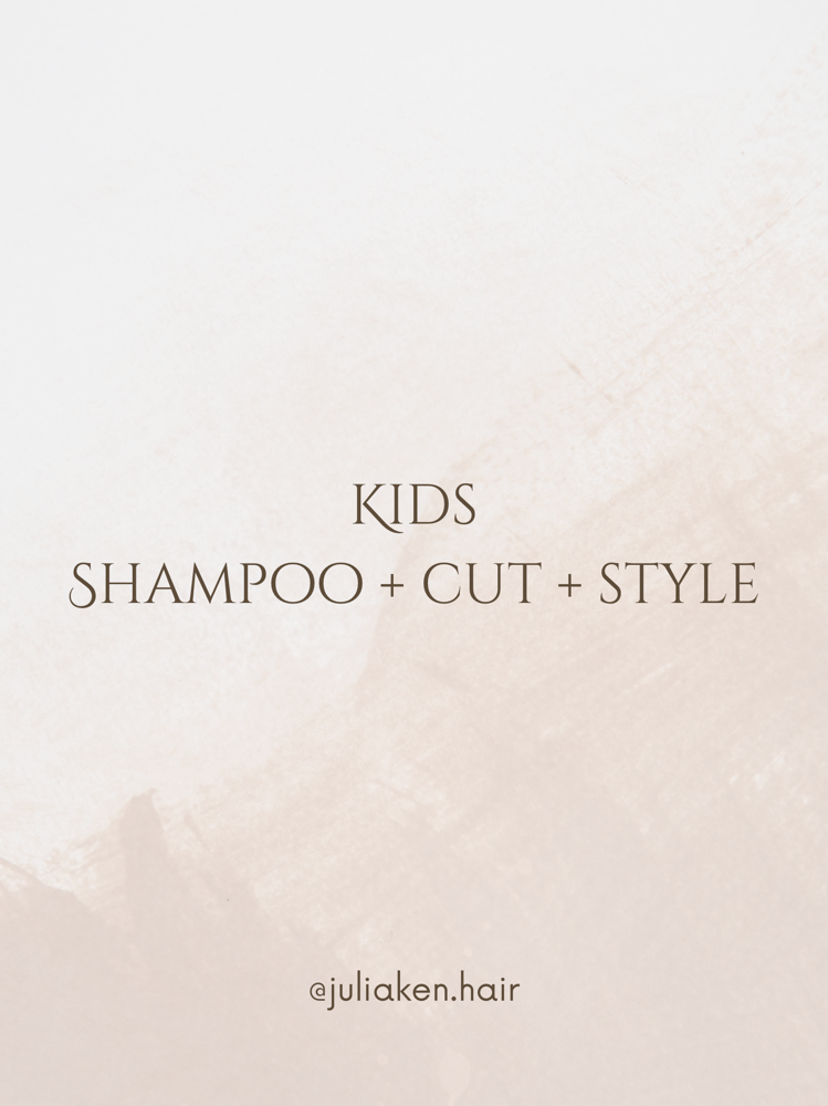 kids shampoo + cut + style