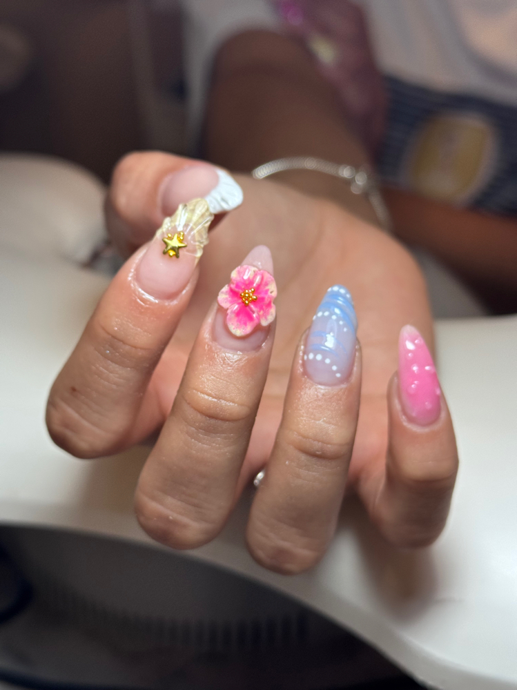 Hand painted nails design advance at LUXOR BEAUTY BAR in ALPHARETTA, GA