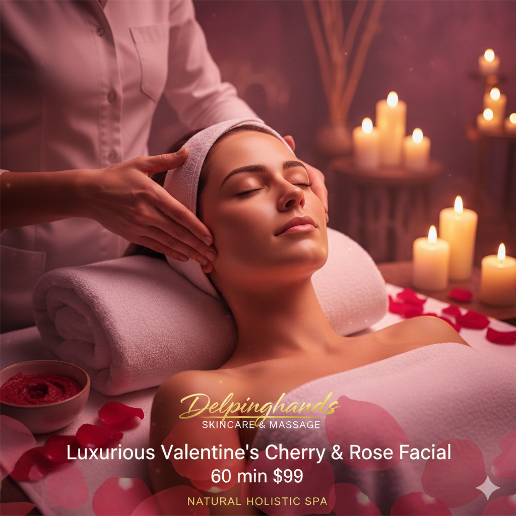 Cherry & Rose Valentine Facial at Delpinghands Skincare & Massage in NY, NY