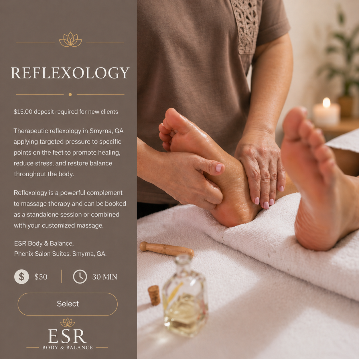 Reflexology at ESR Body & Balance in Smyrna, GA