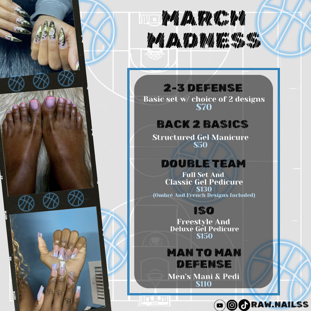 March Madness (All March Long) at RAW Nails by Ray in Orlando, FL