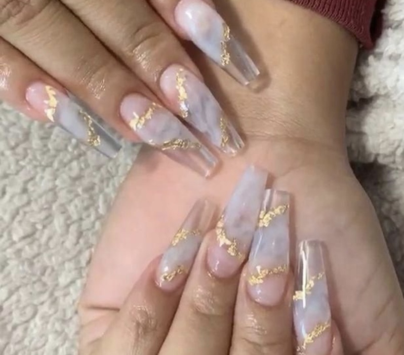 Gold Leaf Nail Art