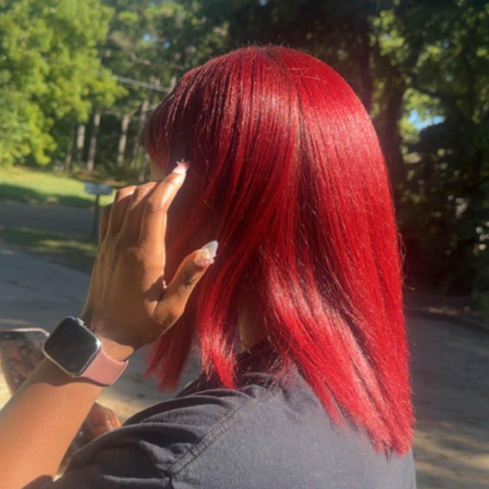 Silk Press with Permanent Color at One Touch Beauty in Union city, TN