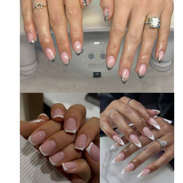 French Tip Nails at Main St. Barber & Beauty Lounge in Weatherford, TX