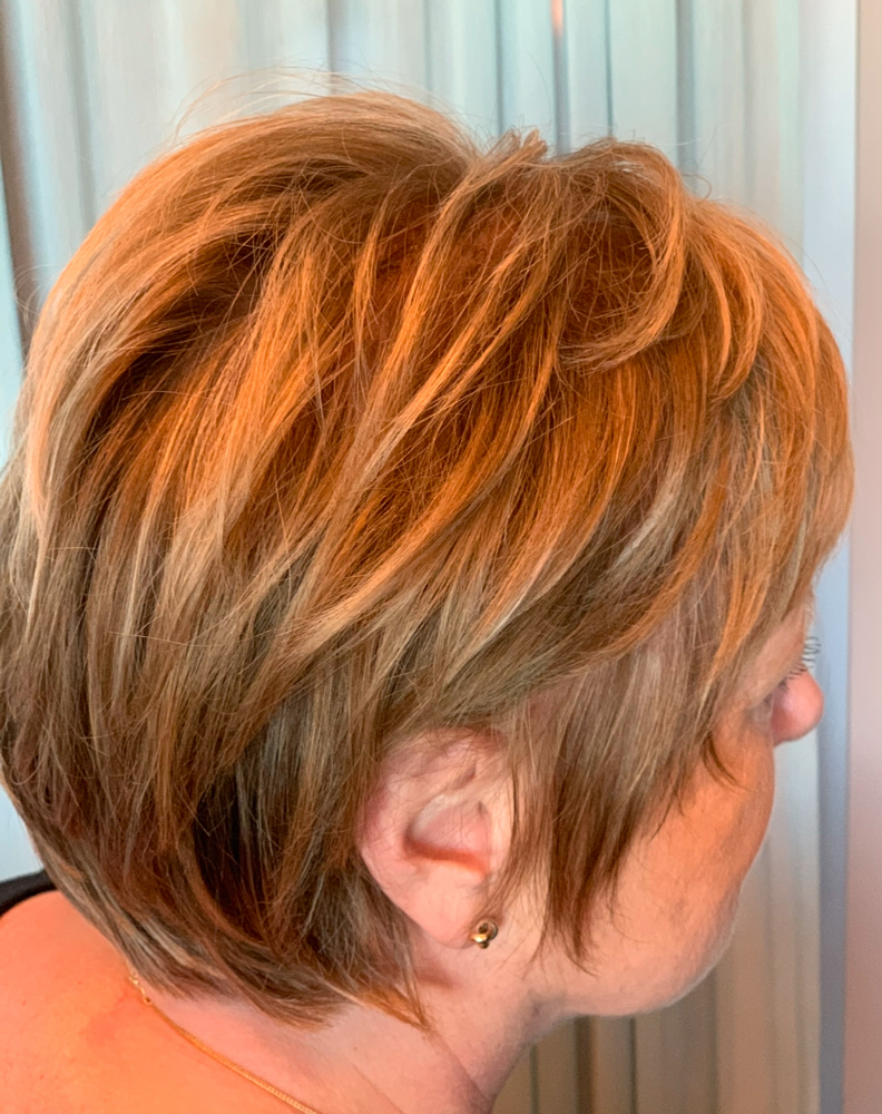 Short Hair Root, Foils, Haircut