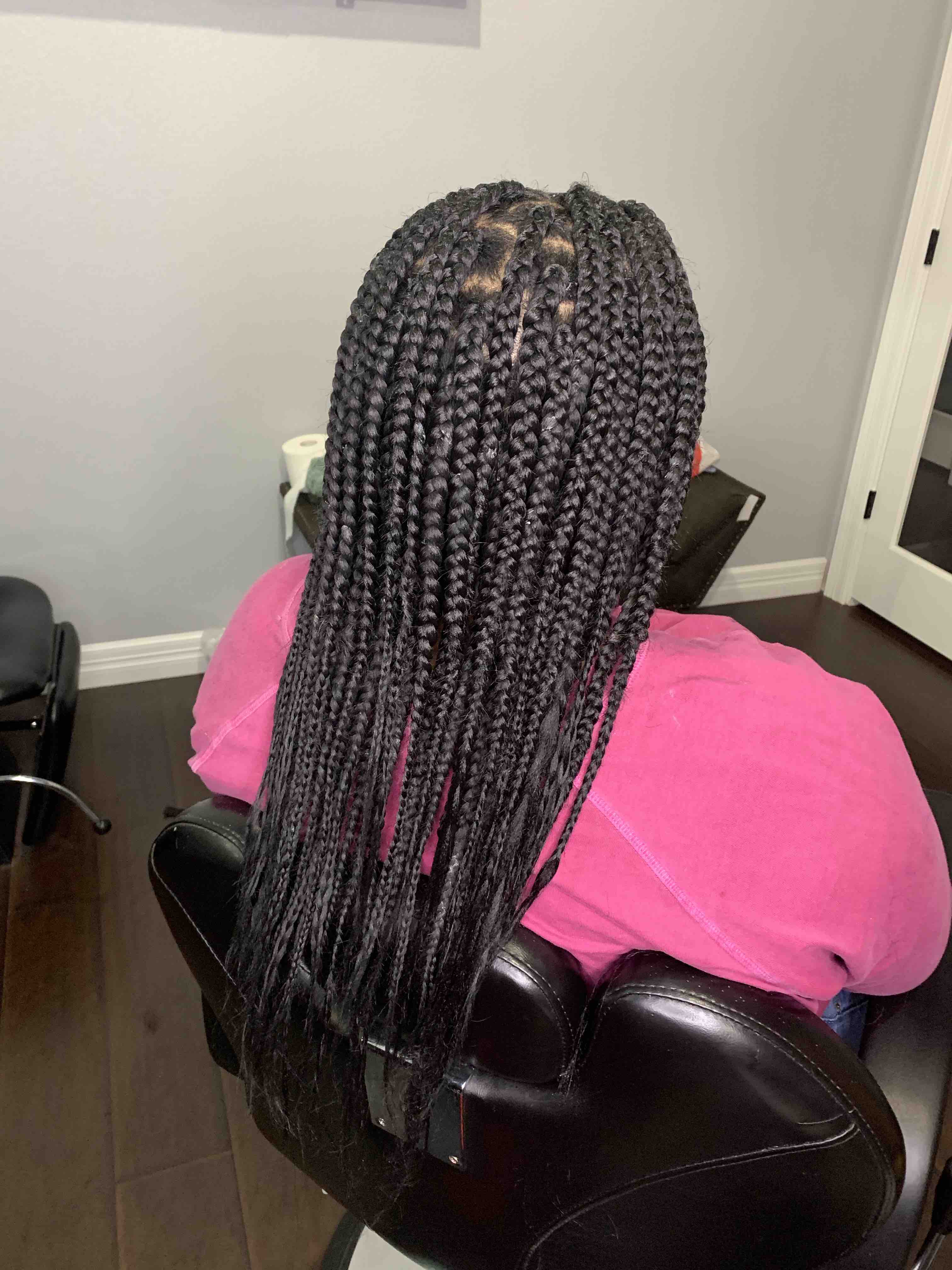 Large Knotless Braids at Crowned by Asia in Houston, TX