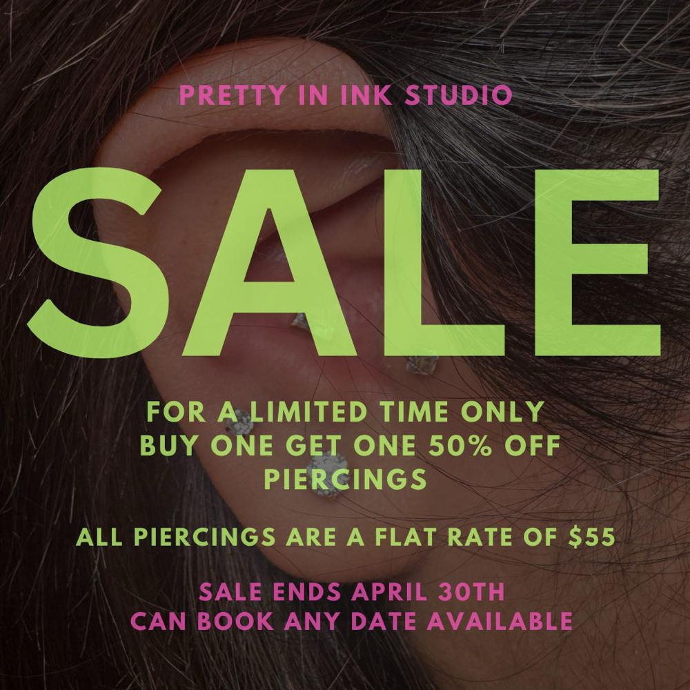 BOGO 50% OFF PIERCINGS