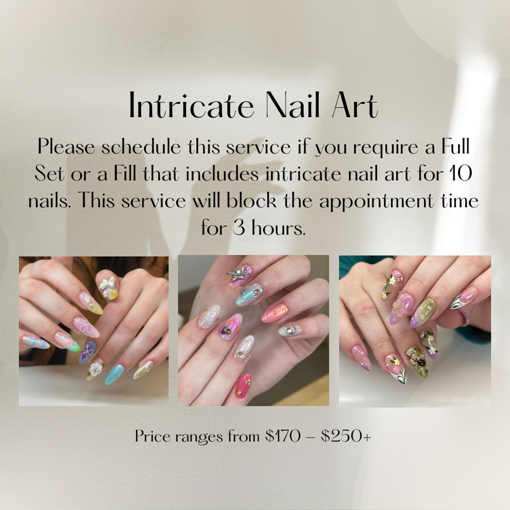 Intricate nail art GelX at Airygance Nail Studio in Palmer, AK