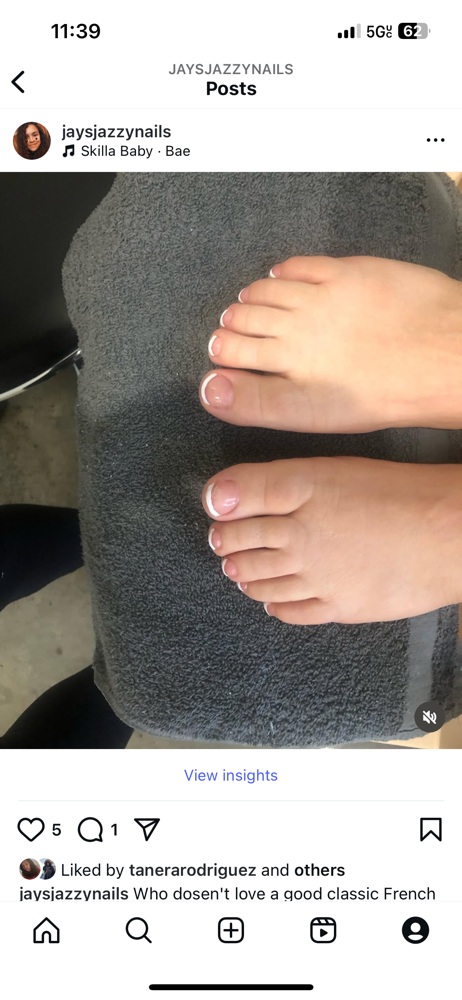 French Gel Pedicure