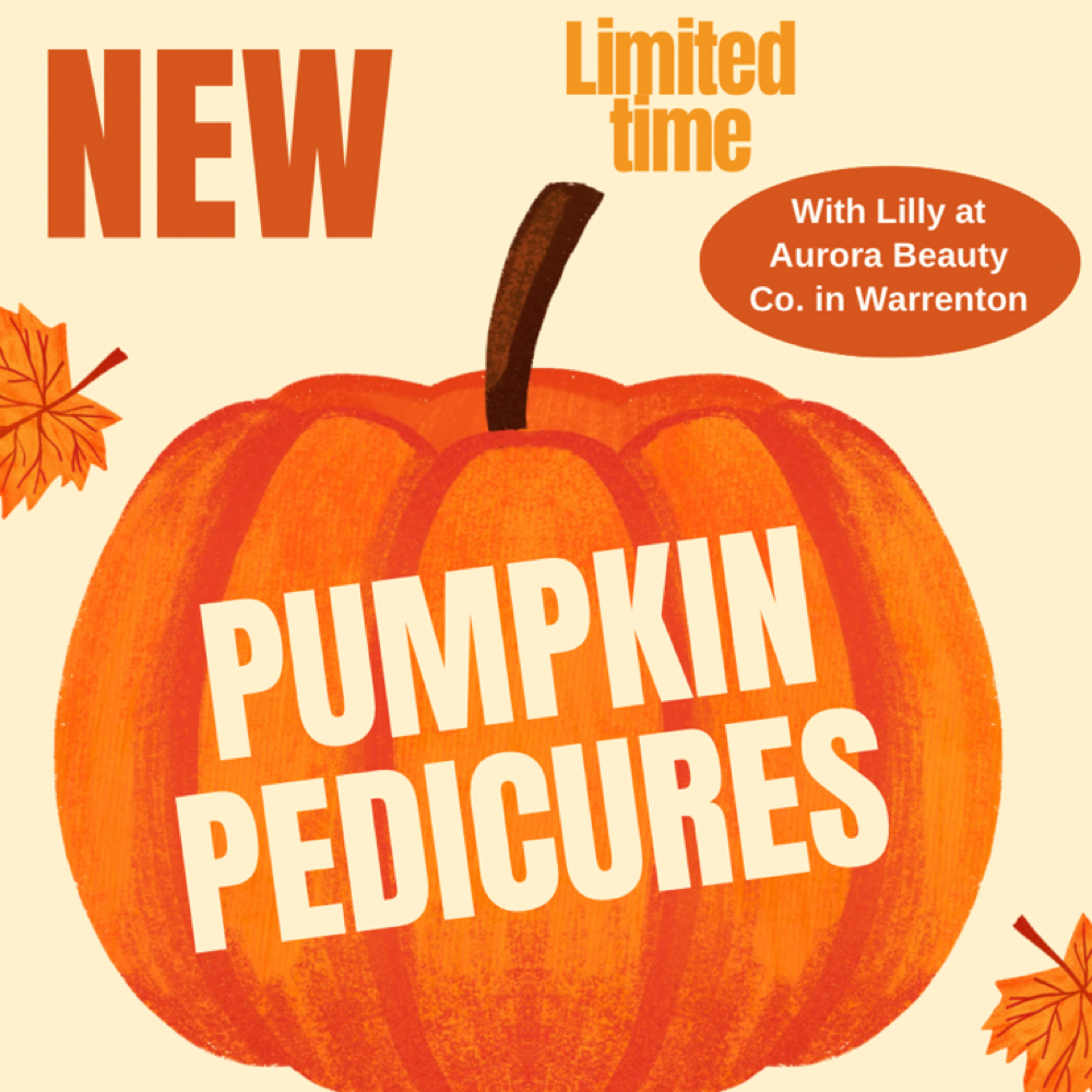 Pumpkin Pedicure at Aurora Beauty Co. in Warrenton, MO