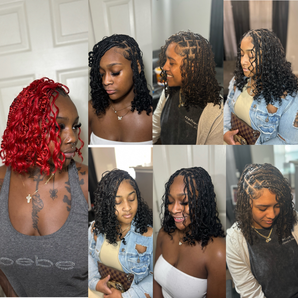 S/medium Full Boho Knotless Bob ๐