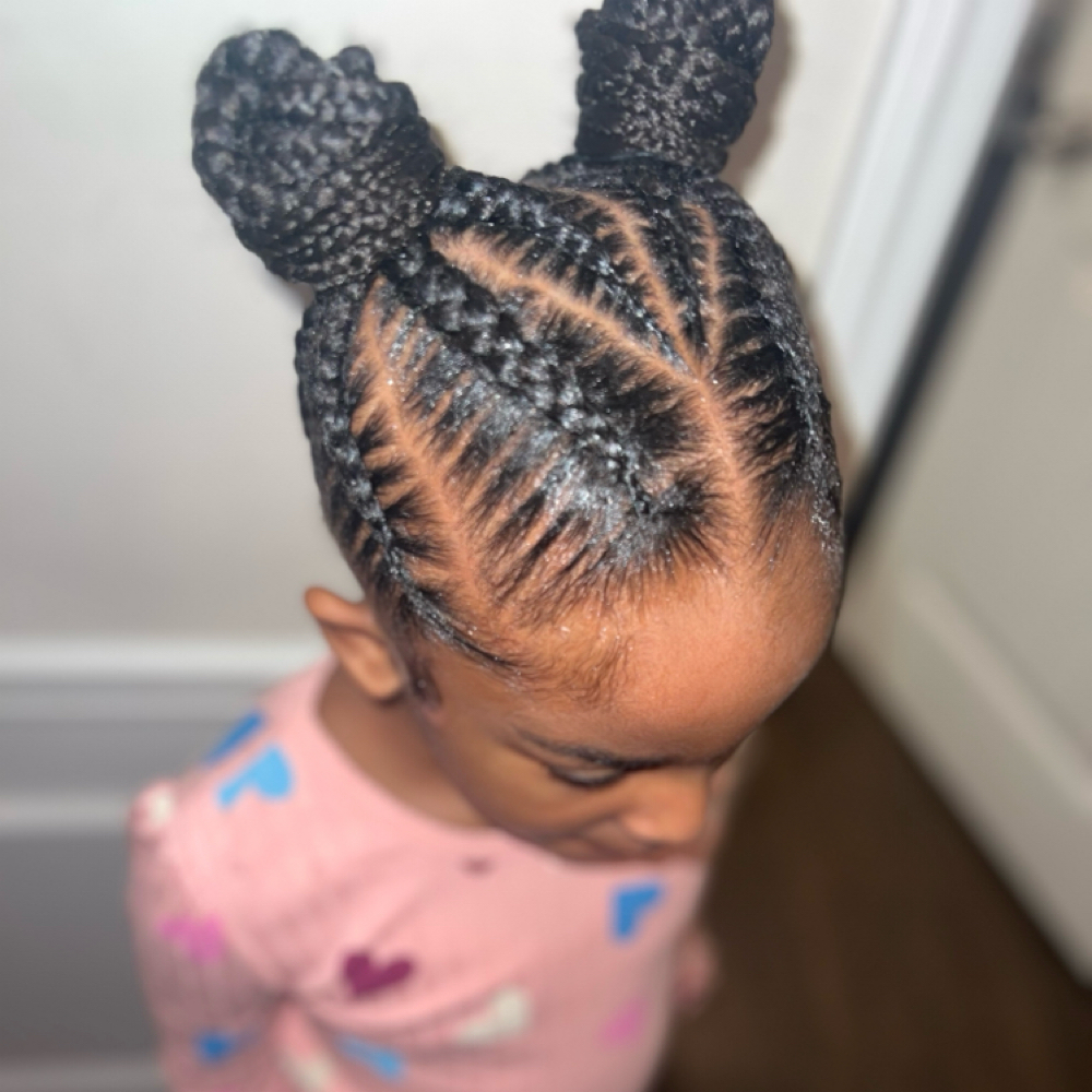 Kid Stitch Braids (2) Ponytails