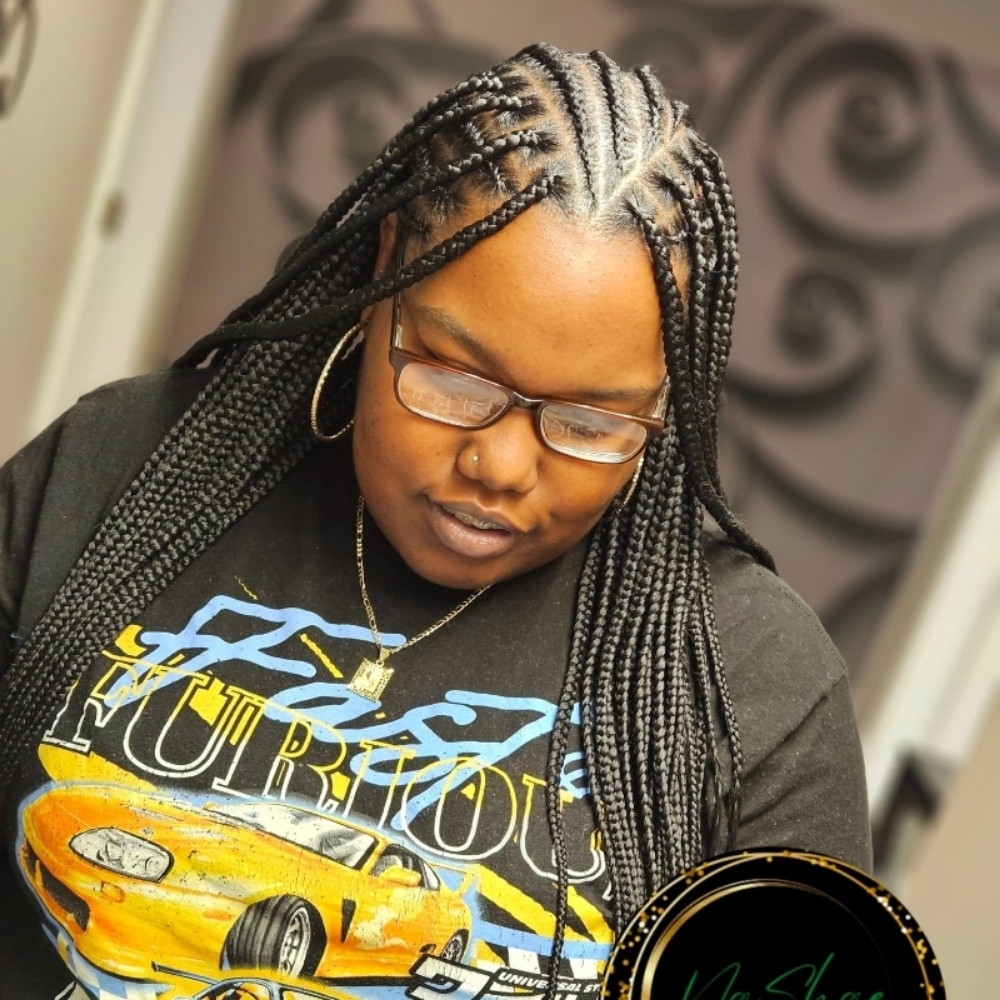 Fulani Flip over Medium Braids at NaShae Stylez in Pensacola, FL