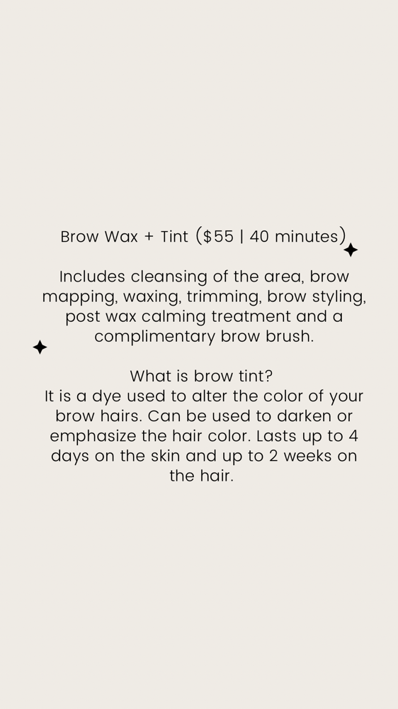 Brow wax + tint